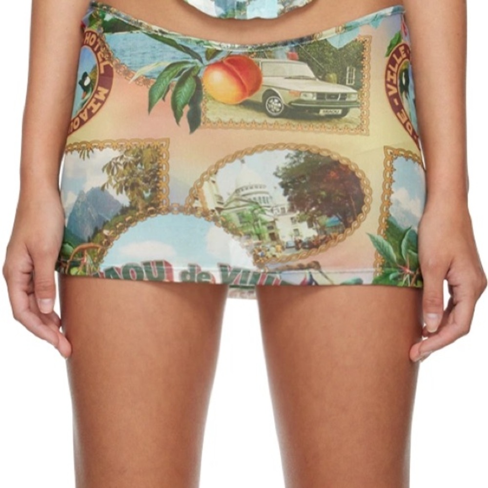 MIAOU ELEKTRA MESH MINI SKIRT IN POSTCARD